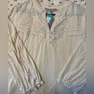 Cream Long Sleeve Top